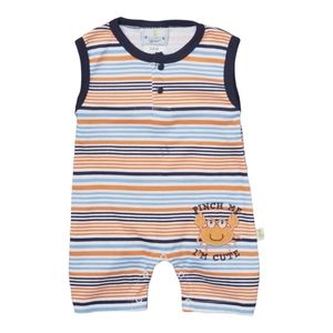 NWT infant one piece blue and orange romper by duck duck Goose size 0-3 months